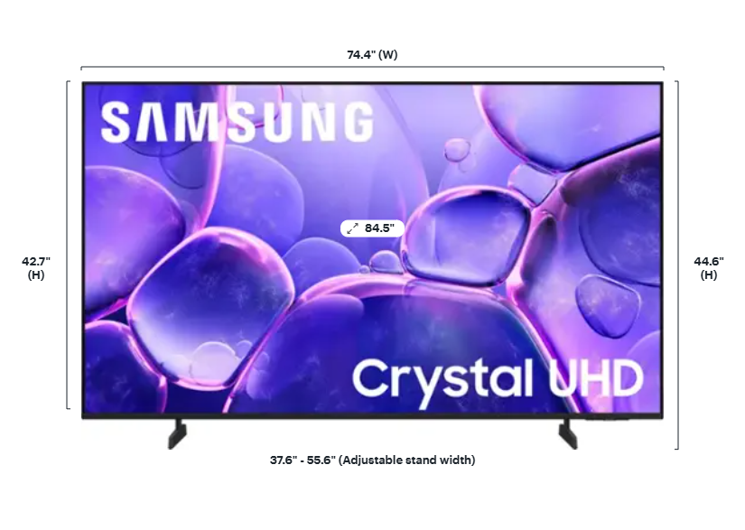 Samsung - 85” Class U8000F Series Crystal UHD 4K Smart Tizen TV (2025)